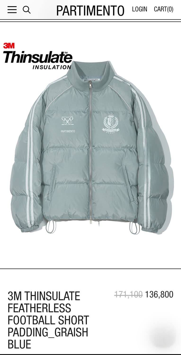 파르티멘토 3M 신슐레이트 패딩 M 상품이미지8