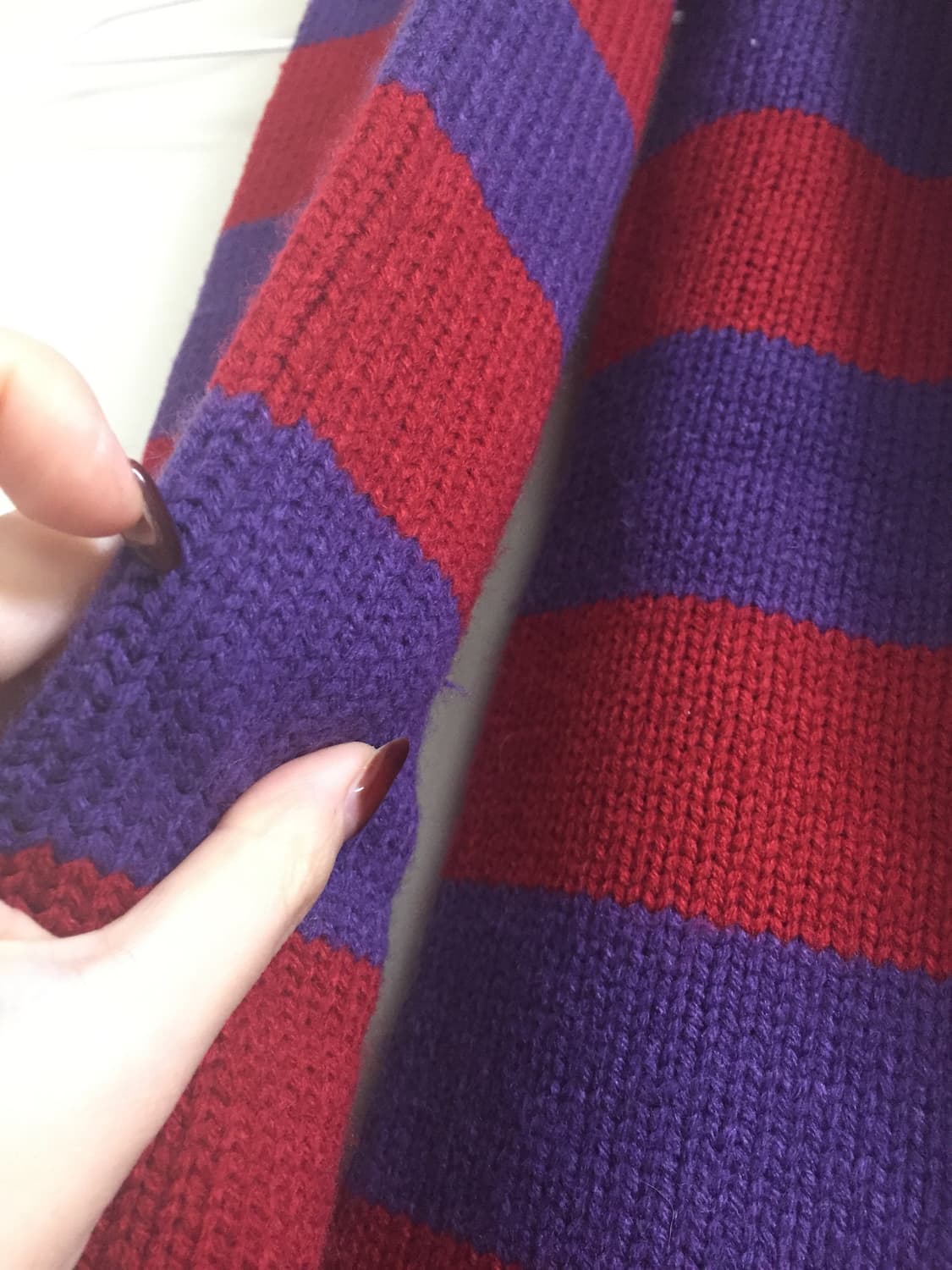 테켓 머플러 목도리 레드&퍼플+네이비 상품이미지5