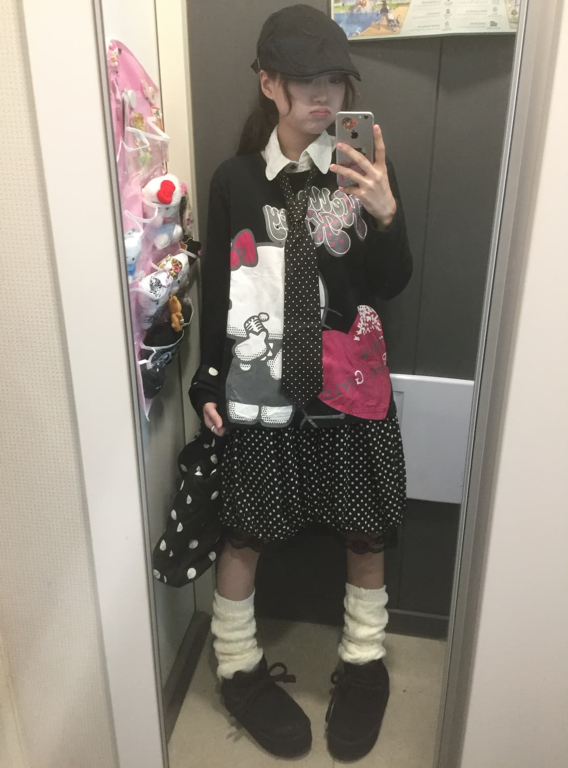헬로키티 도트 데일리 너드 니혼진 블랙 코디세트 상품이미지1