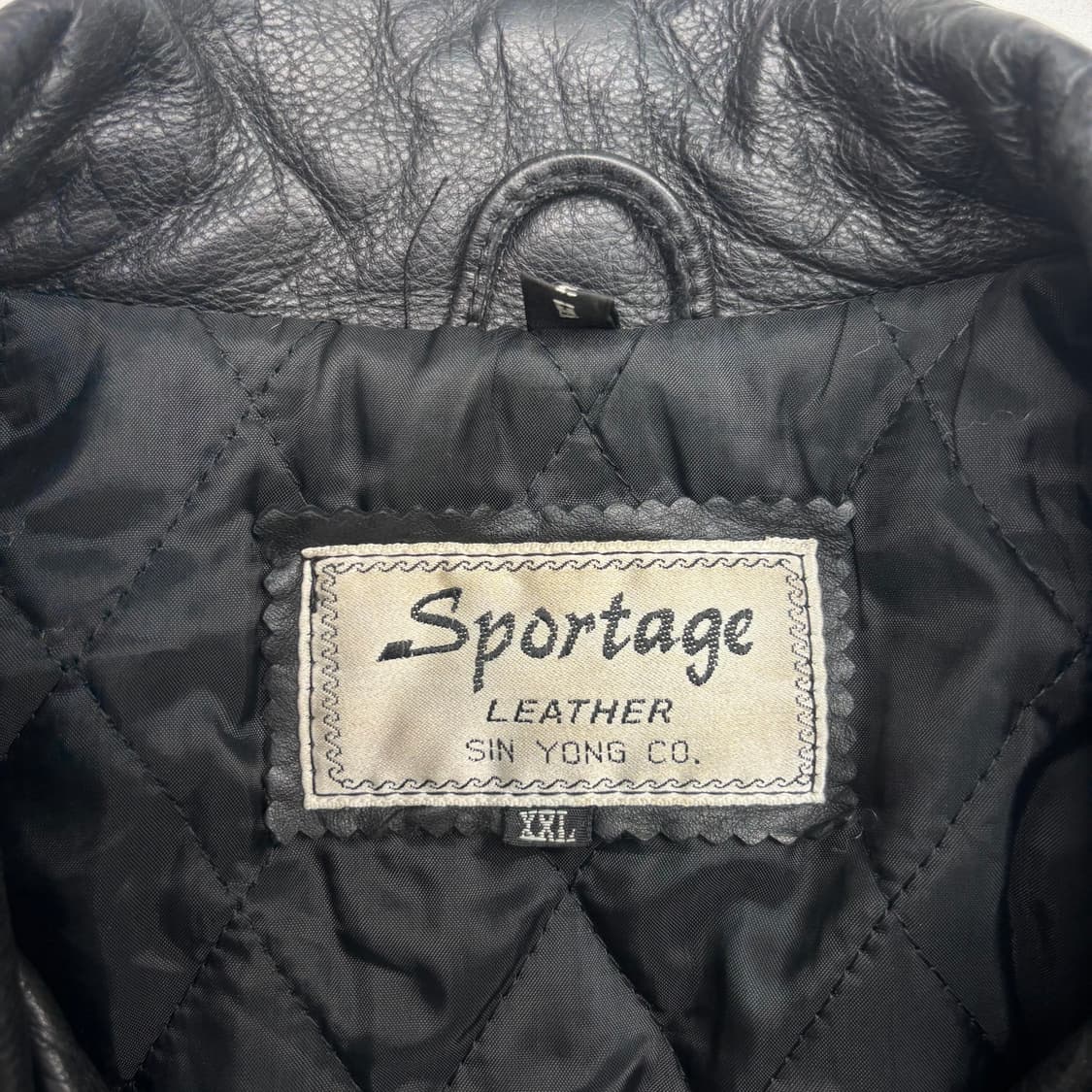 Sportage 빈티지 비대칭 램스킨 레더 자켓 2XL 상품이미지7