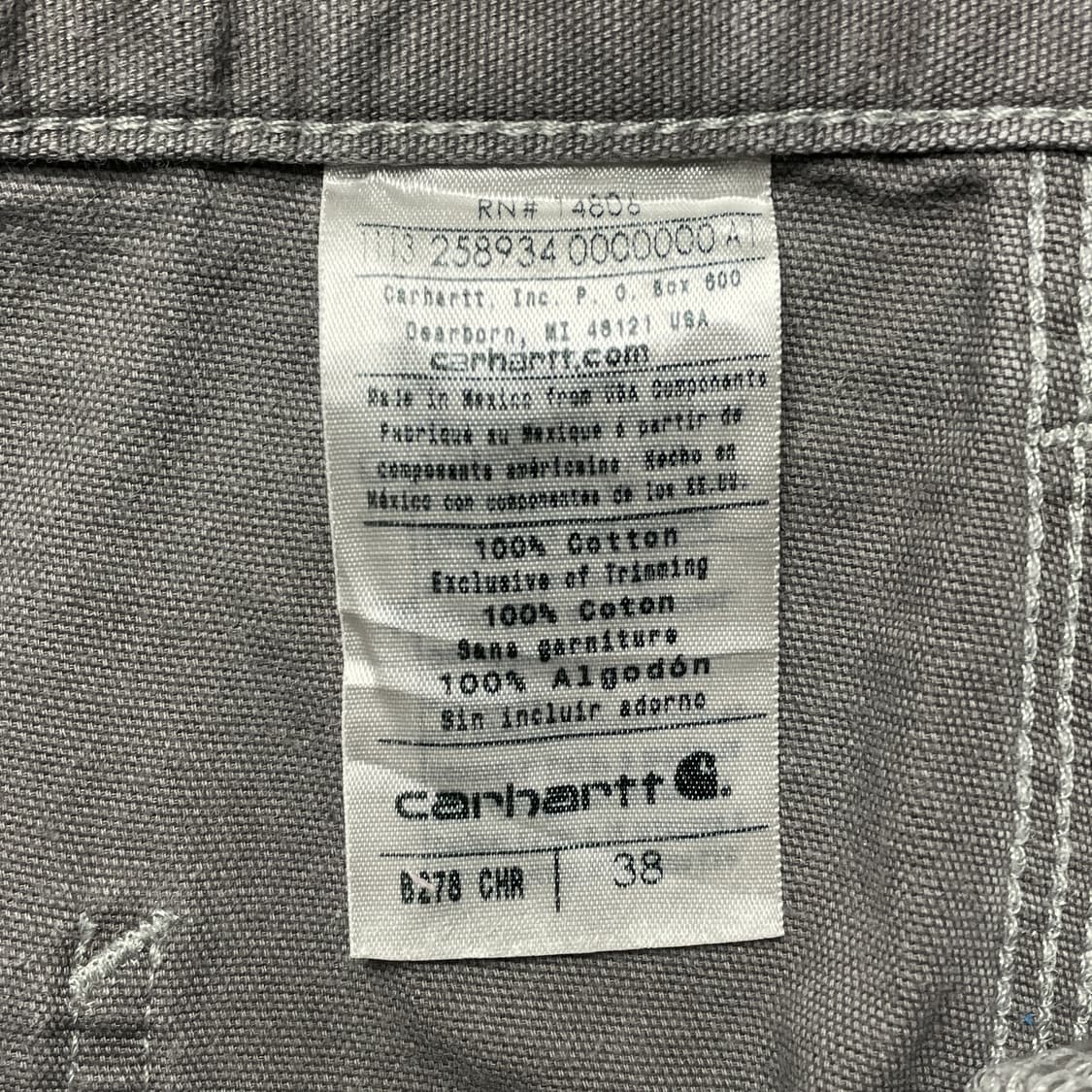 CARHARTT 칼하트B278 그레이캔버스 유틸리티 하프팬츠 A01093 상품이미지10