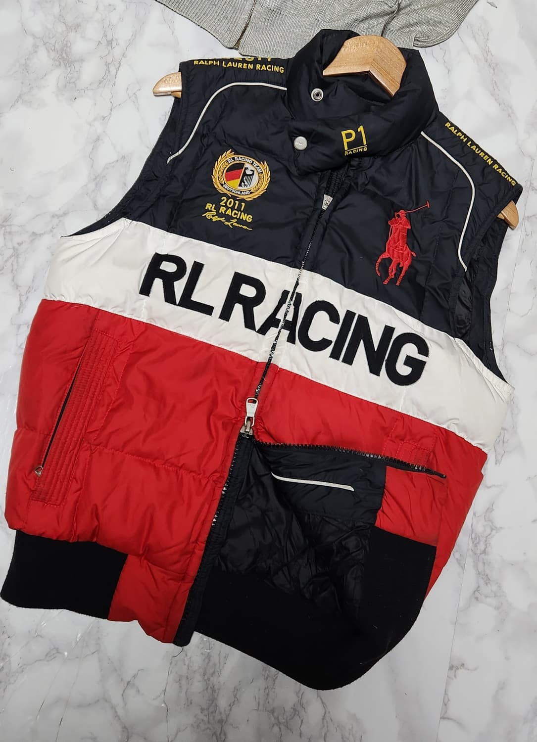 폴로 랄프로렌 독일 레이싱 투웨이 빅포니 패딩 조끼 베스트 자켓 상품이미지2