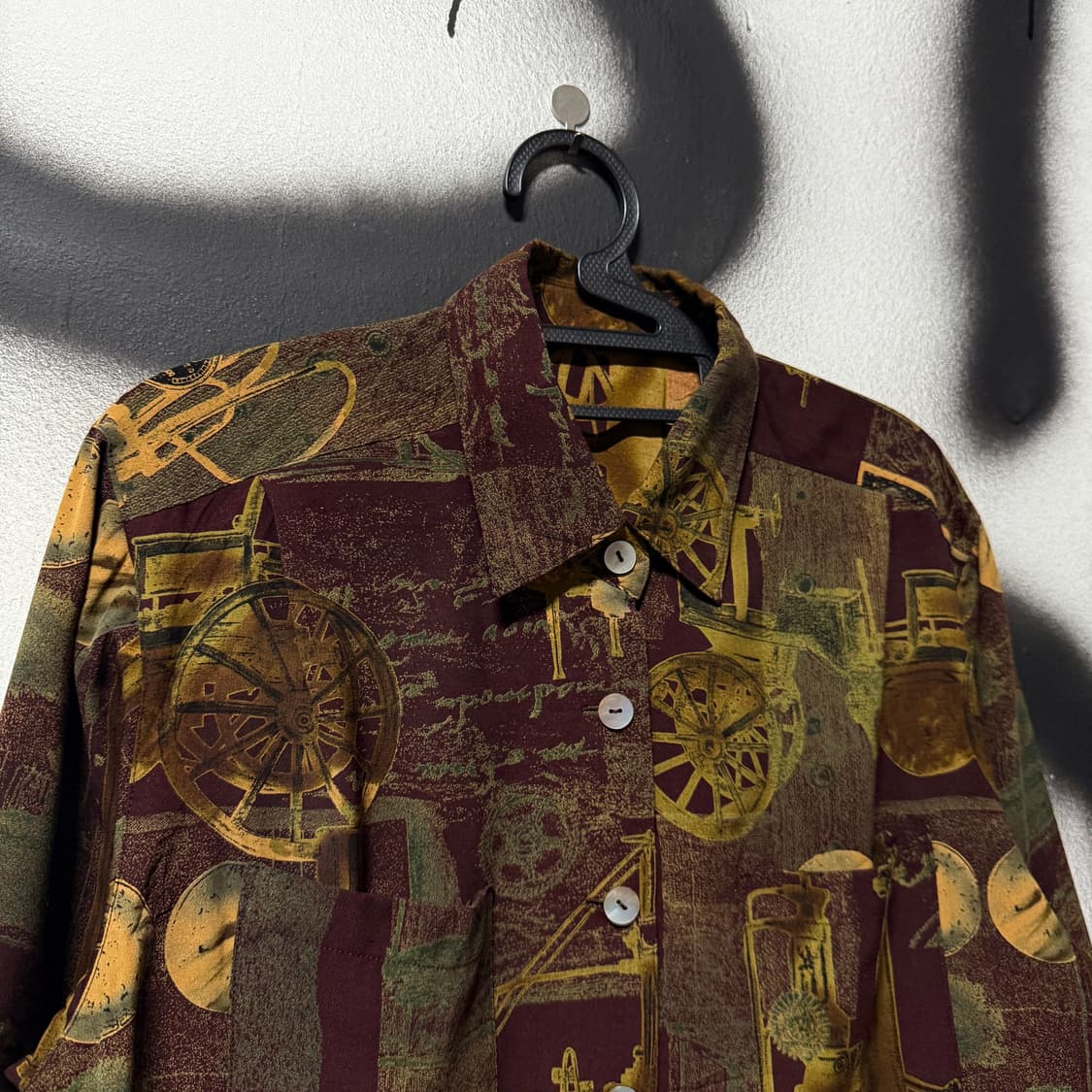 VTG 빈티지 에스닉 풀 패턴 더블 포켓 블라우스 셔츠 상품이미지3