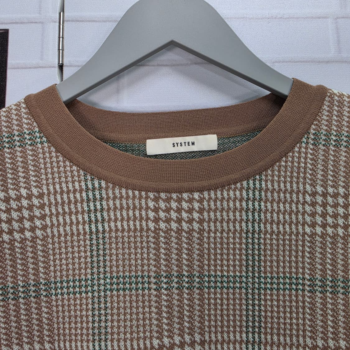 한섬 시스템 하운드투스 패턴 니트 긴팔 티셔츠 프리 사이즈 상품이미지4