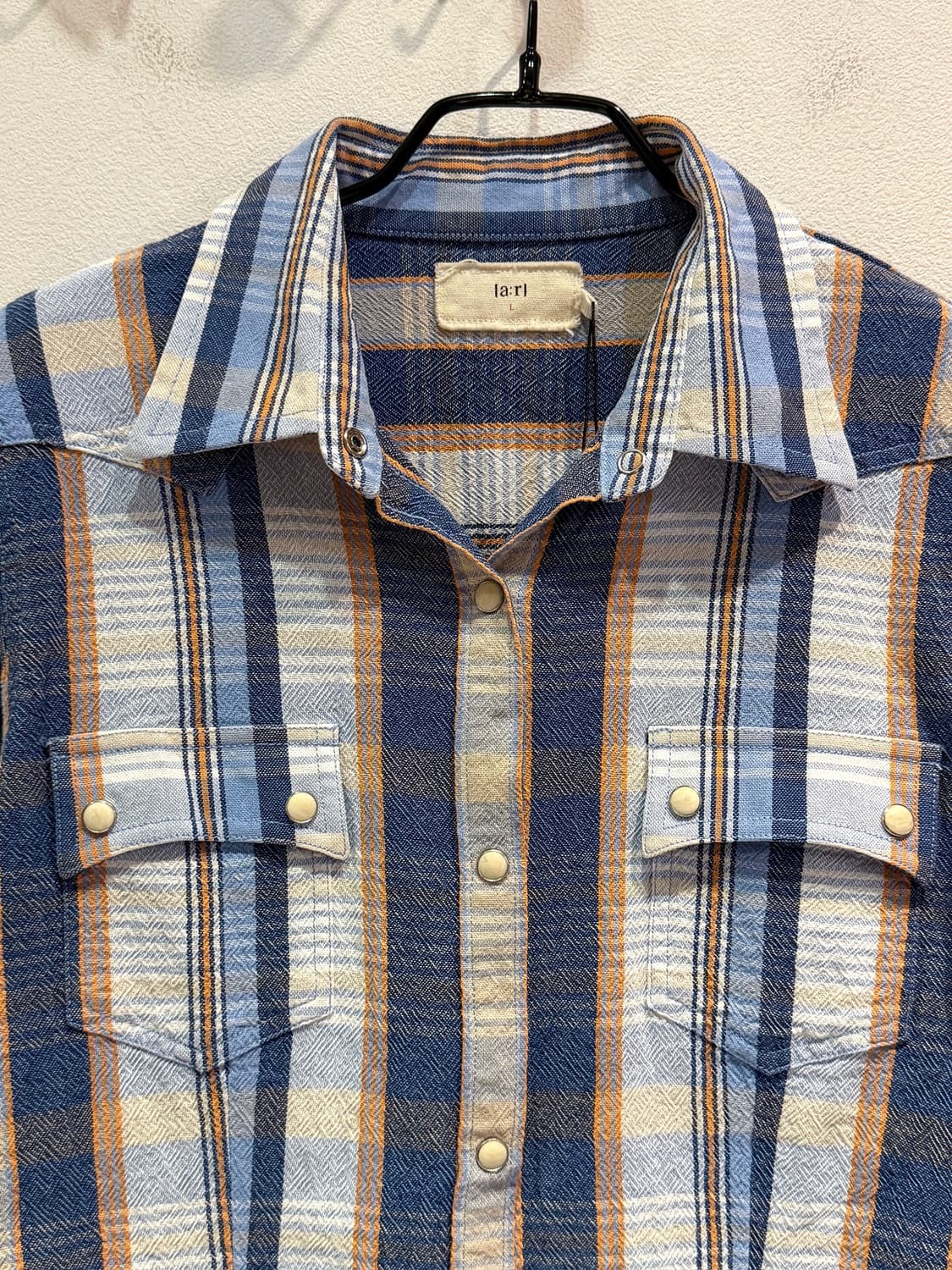 a:r Blue Check Pattern Western Shirt 상품이미지3