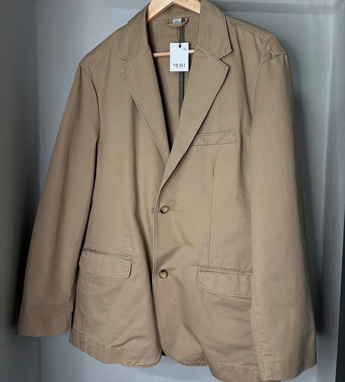 베이지 코튼 블레이저 재킷 상품이미지2