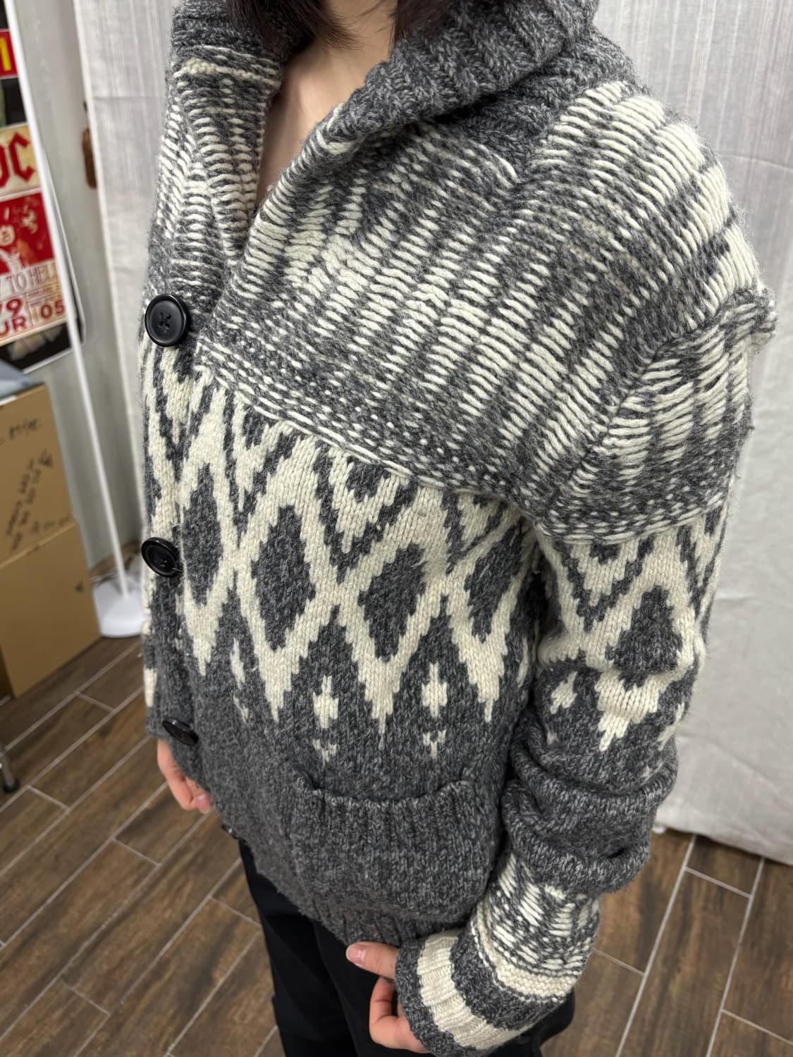 갭 gap 노르딕 패턴 코위찬 니트 가디건 집업 상품이미지3