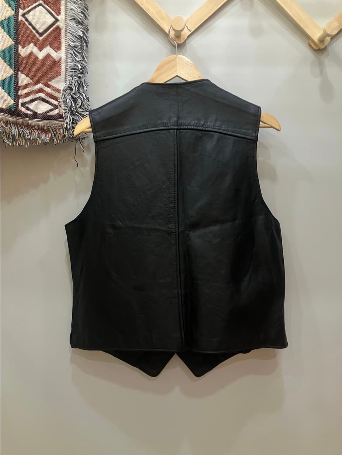 쇼트 빈티지 레더 베스트 상품이미지2