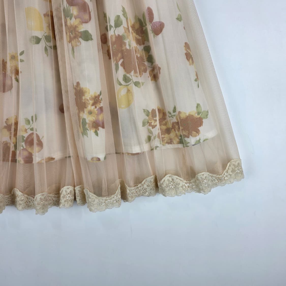 엑시즈팜  플라워 패턴 튤  레이스 스커트 상품이미지3