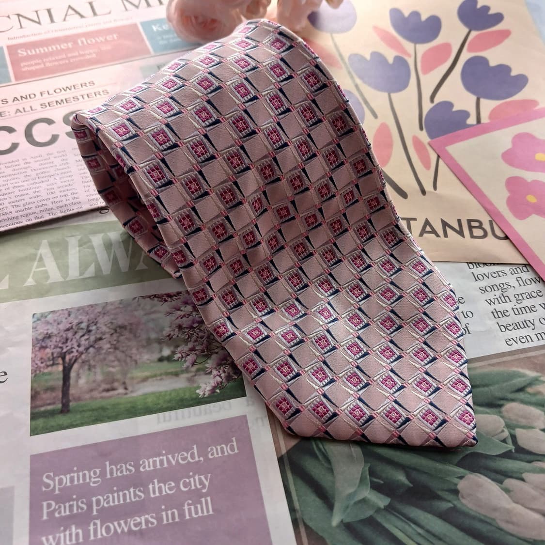 니나리치 실크 지오메트릭 넥타이 9.8cm A+등급 A18592
 상품이미지2