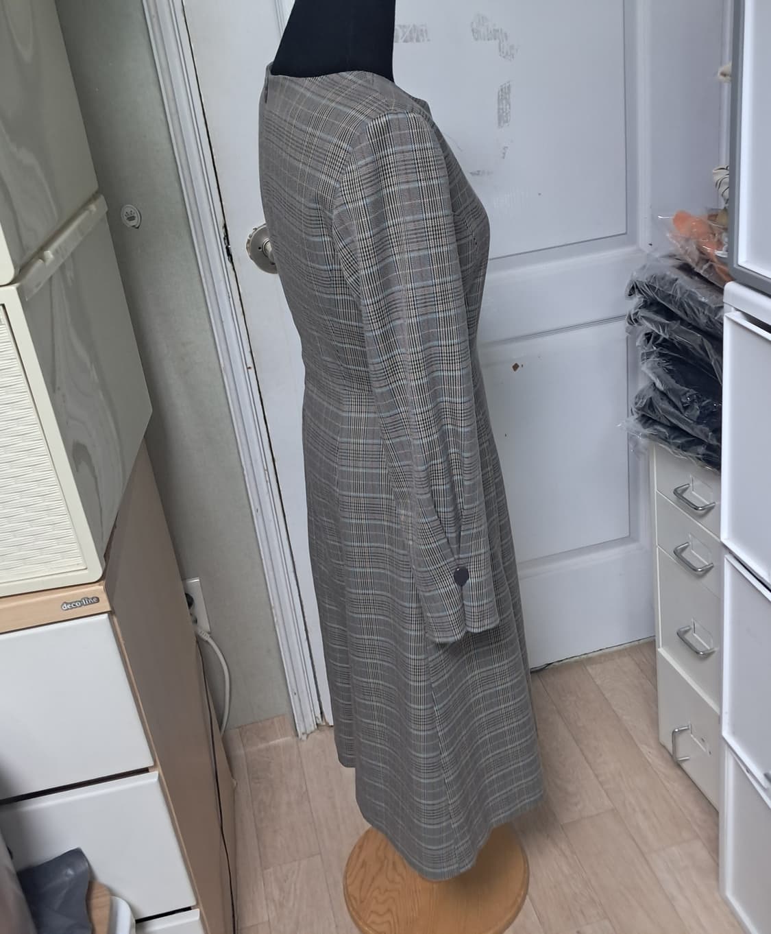 잇미샤 체크 롱 원피스 44~날씬55(상태상급) 상품이미지4