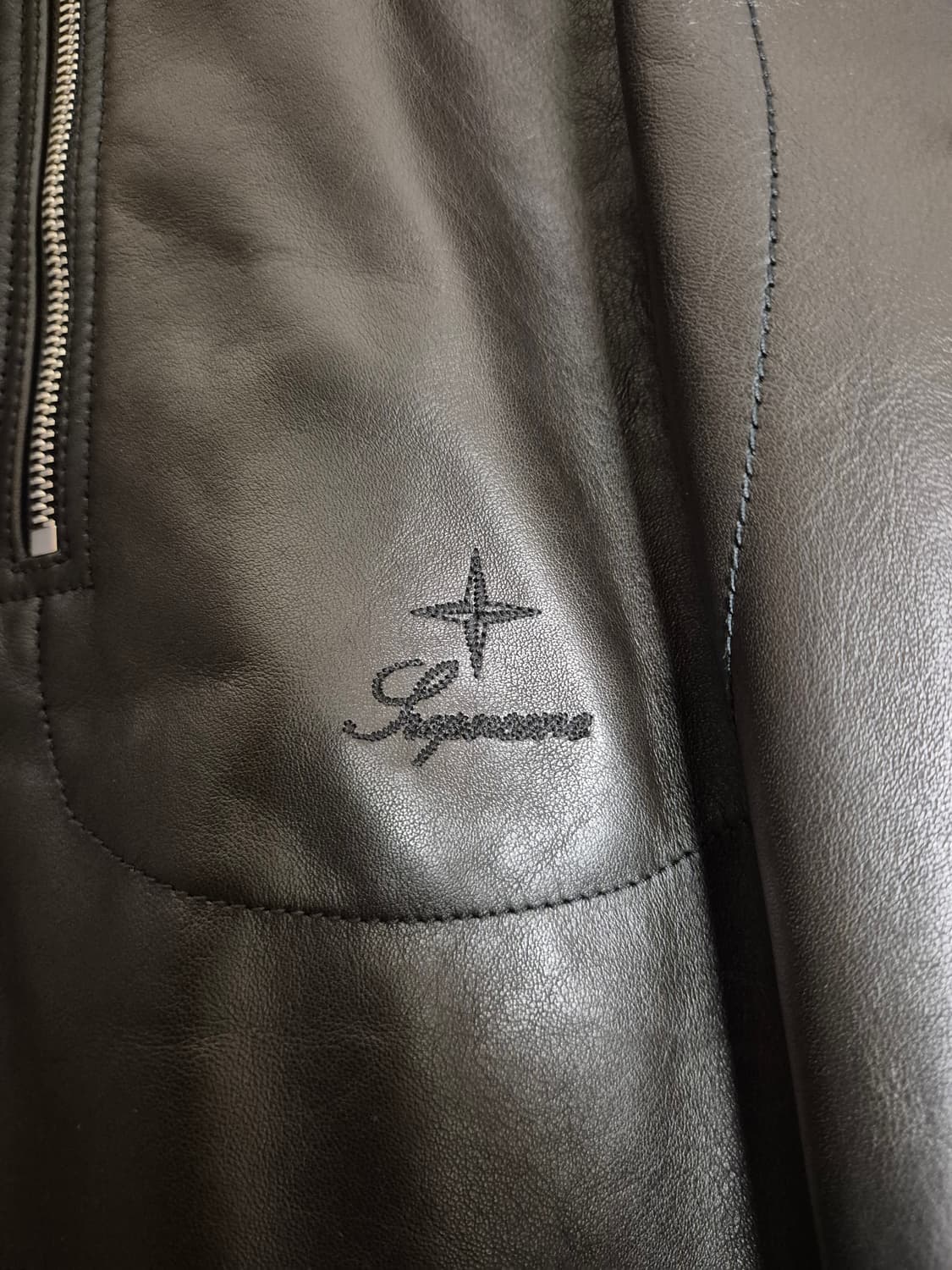 슈프림 스톤아일랜드 레더 봄버 자켓 L 상품이미지5