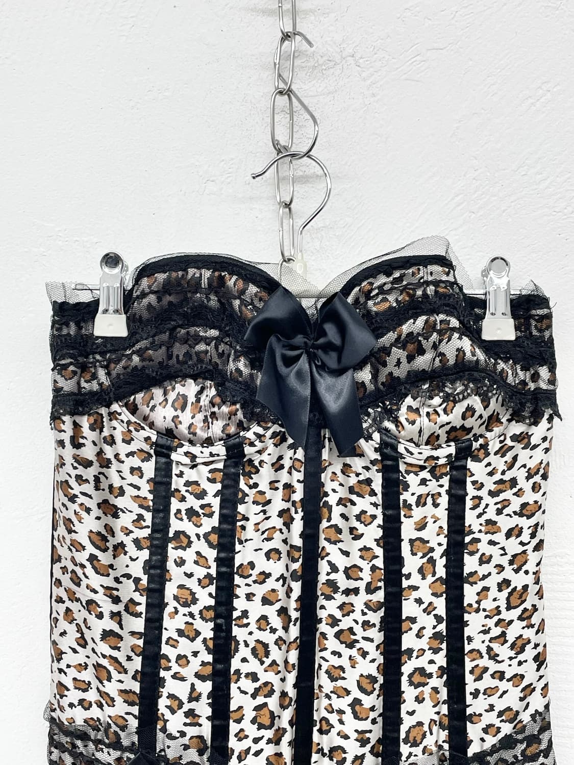 갸루 호피 리본 코르셋 상품이미지4