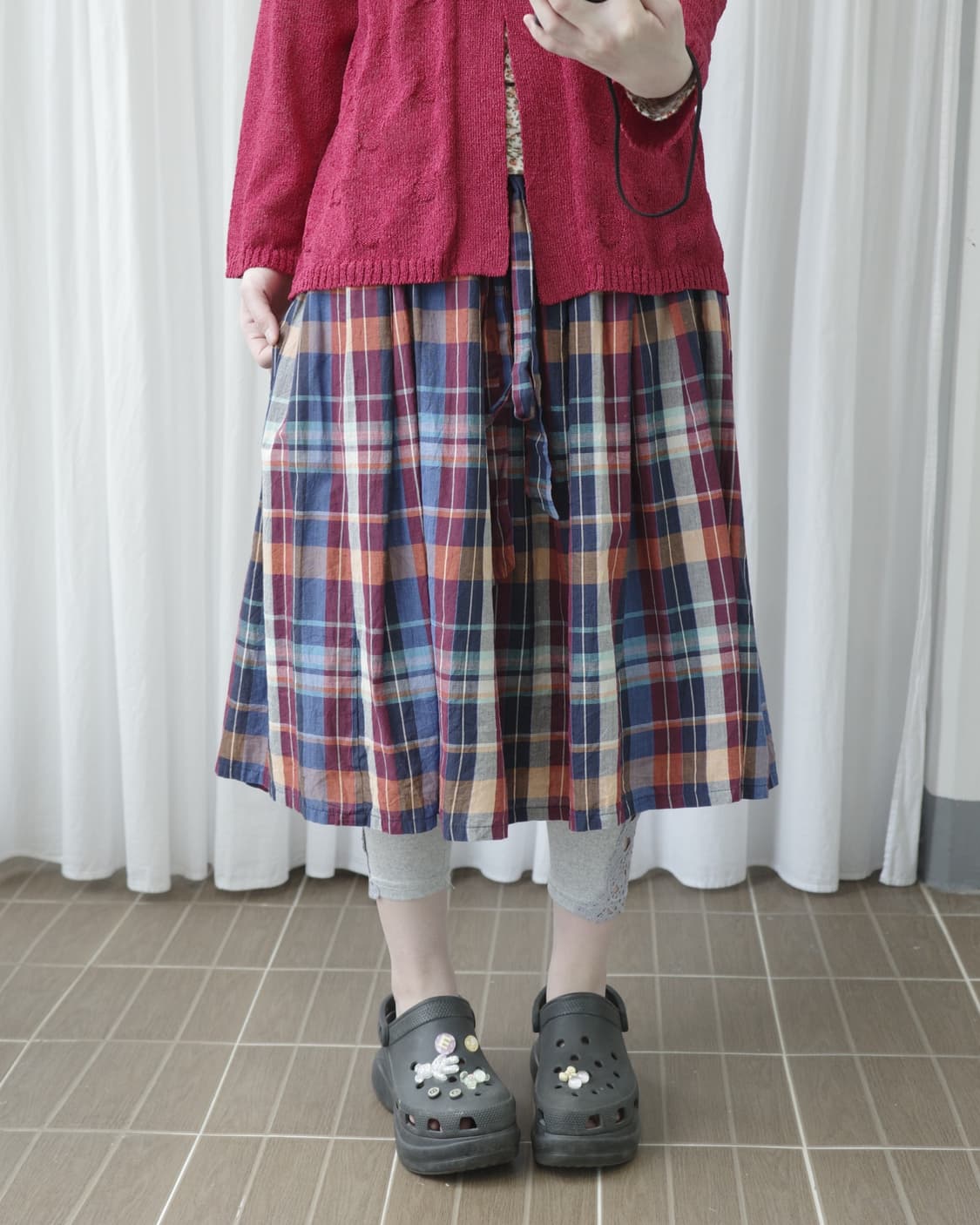 Urban research check skirt 상품이미지2