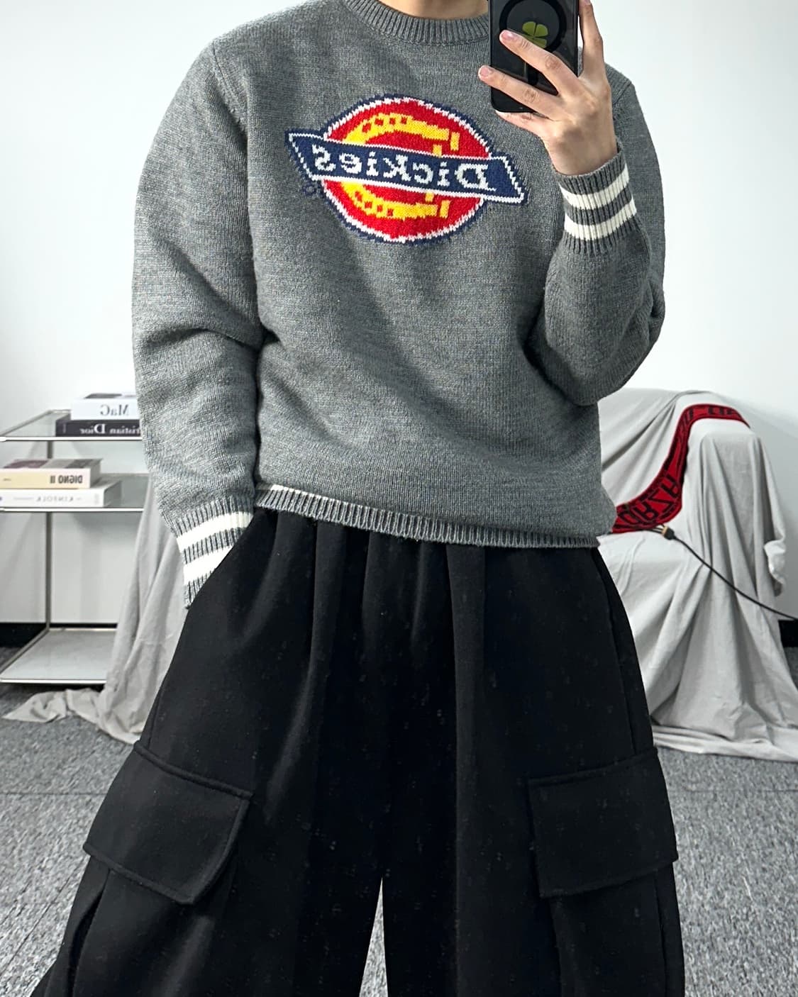 디키즈 빅로고 그레이 니트 M 상품이미지3