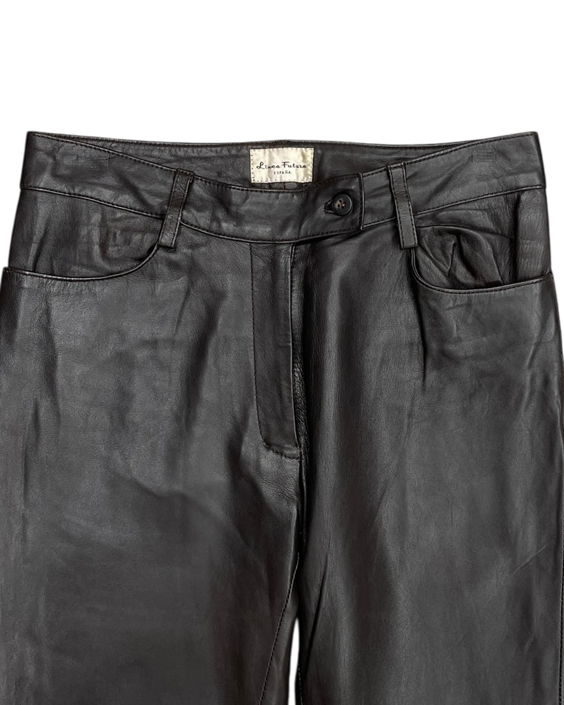 빈티지 기믹 벨트 루프 레더 팬츠 상품이미지6