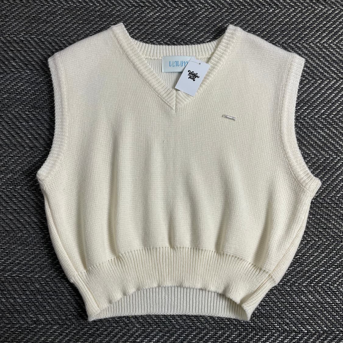 빈티지 우먼스 와플 크롭 니트 베스트 o 3074 상품이미지1