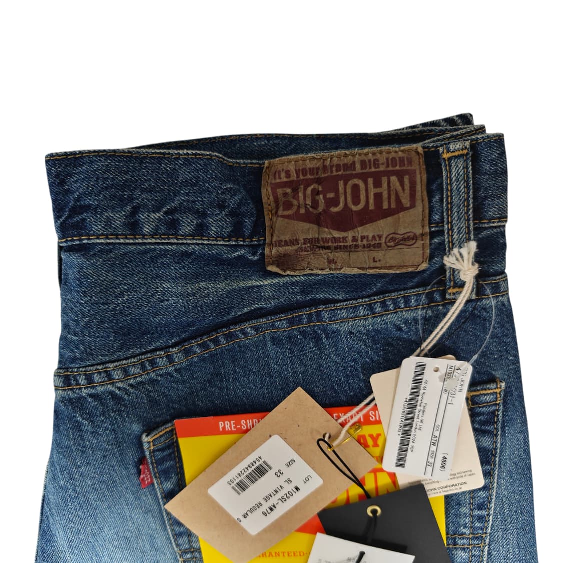 빅존 Big John 60s 빈티지 워시드 데님 33사이즈 새제품 상품이미지8