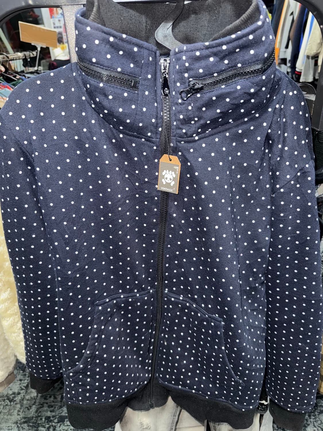 도트 하이넥 기모 집업  상품이미지10