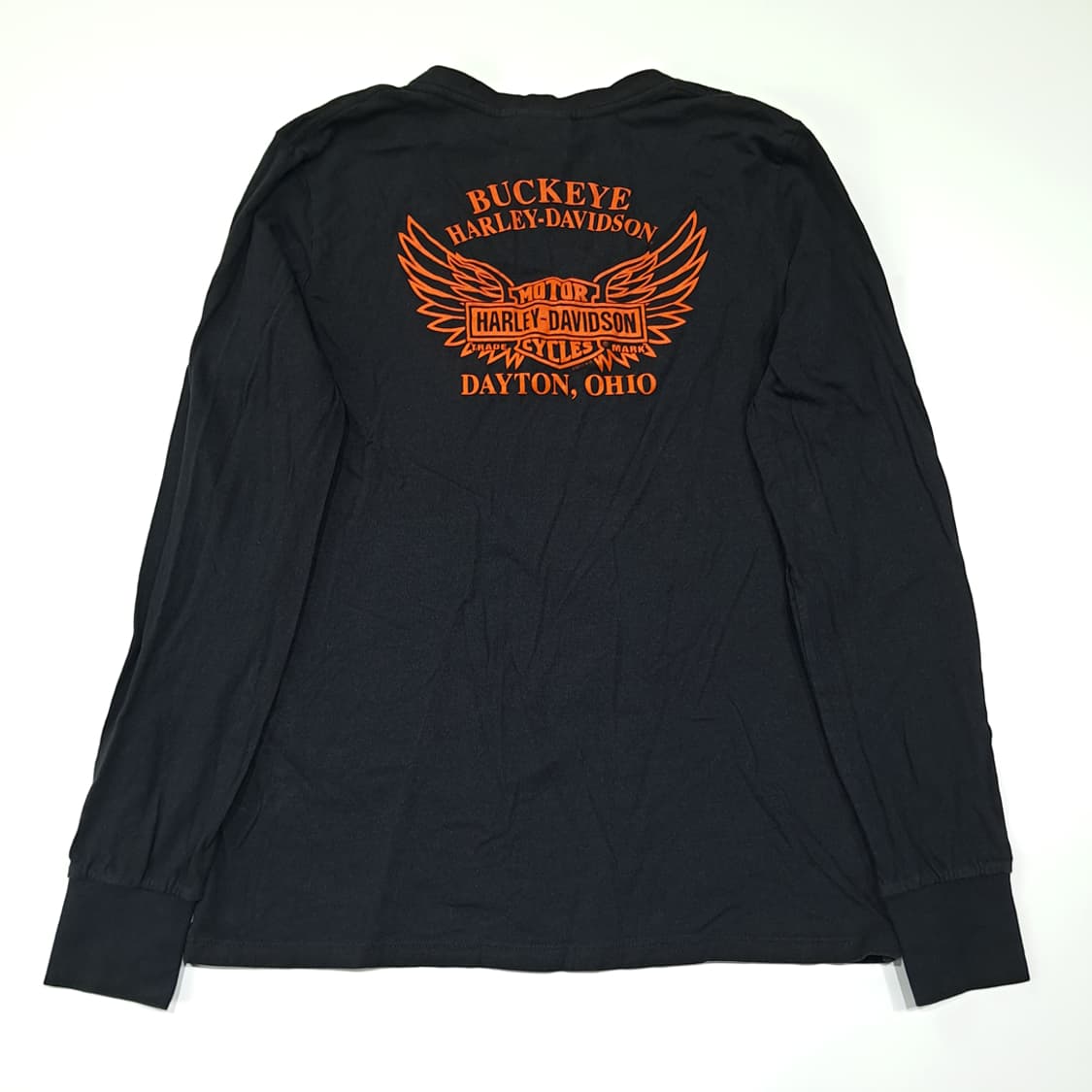 CL568 L 할리데이비슨 00s 미국판 벅아이 핑거홀 블랙 티셔츠 상품이미지6