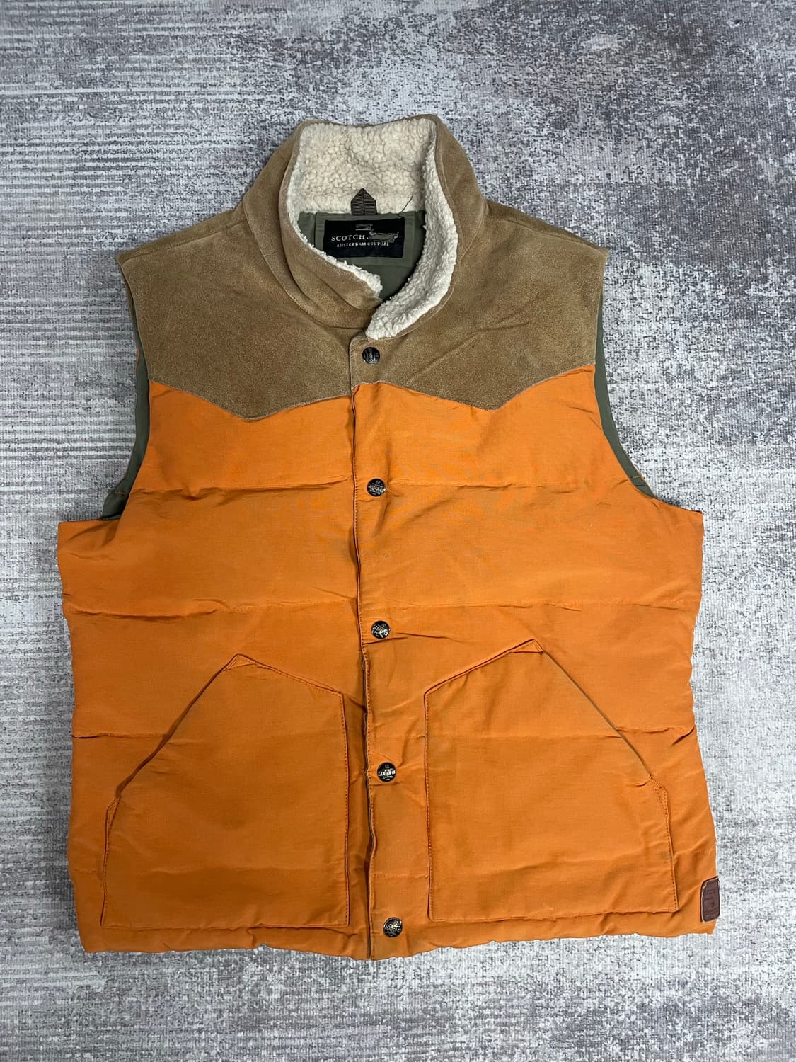 90s 스카치 소다 리얼스웨이드 배색 베스트 상품이미지5