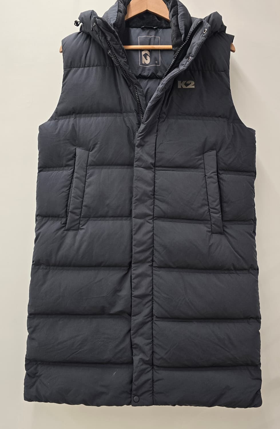 K2 여성 구스다운 롱패딩조끼.  싸이즈95 상품이미지2