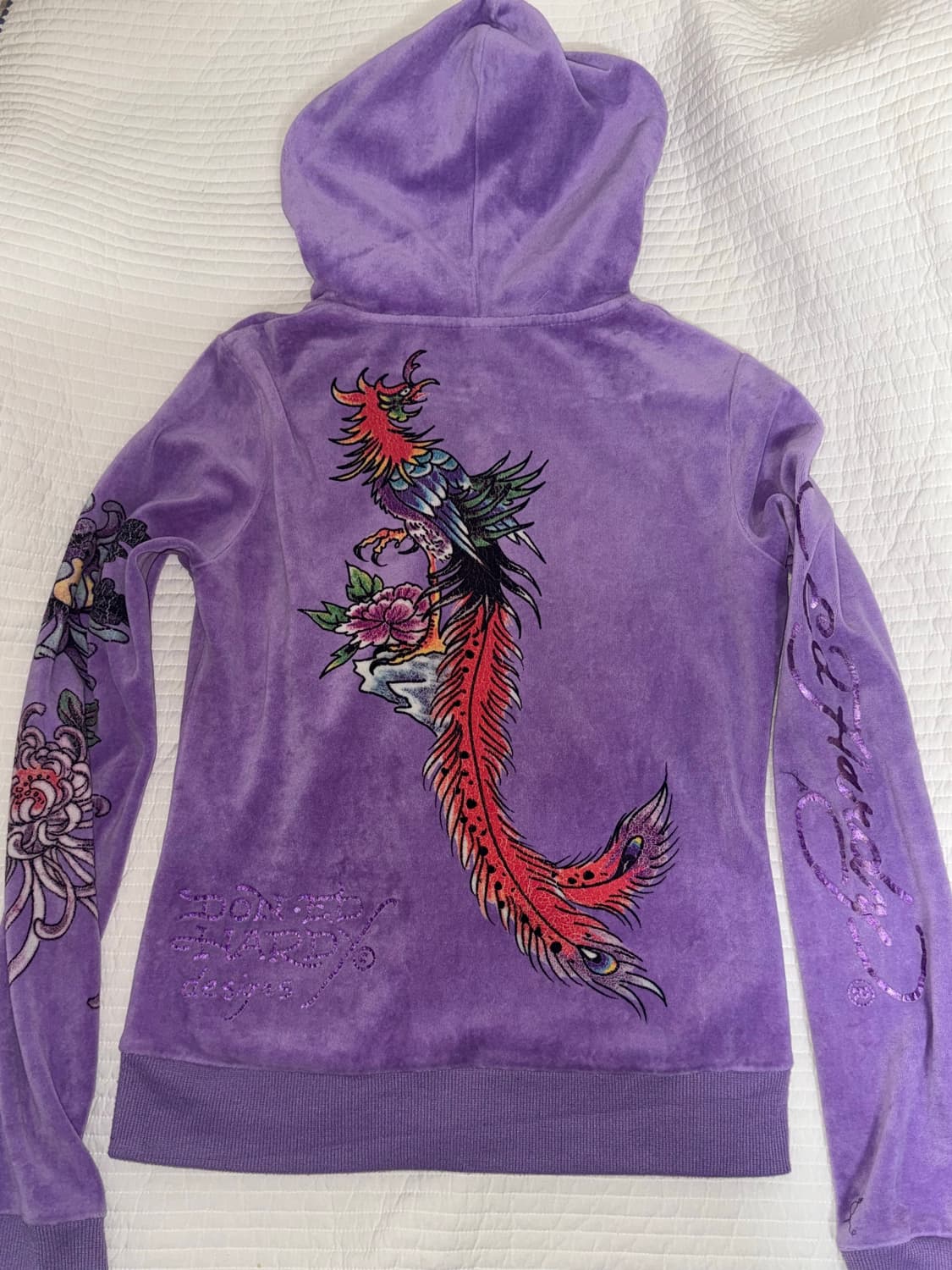 에드하디 연보라 벨벳 후드집업 상품이미지2