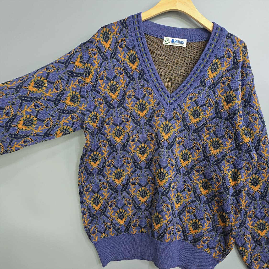 레이크랜드(Lakeland) 울 패턴 브이넥 니트 L 상품이미지4