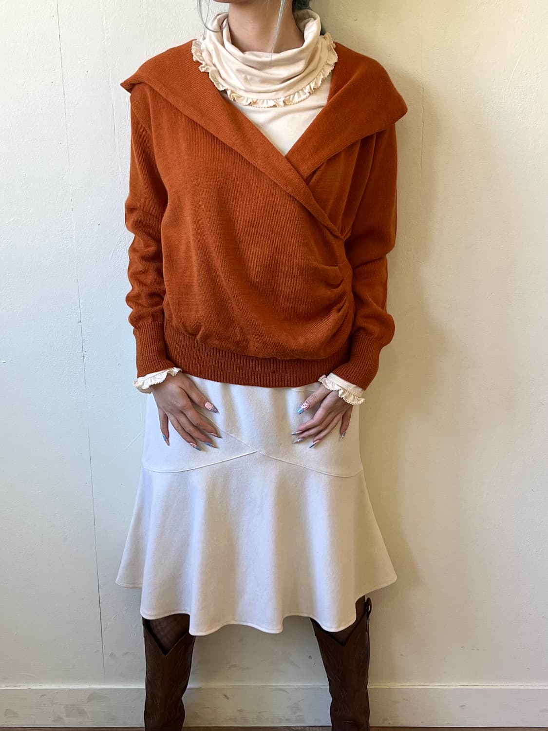 japan vtg 캐시미어 스커트 상품이미지7