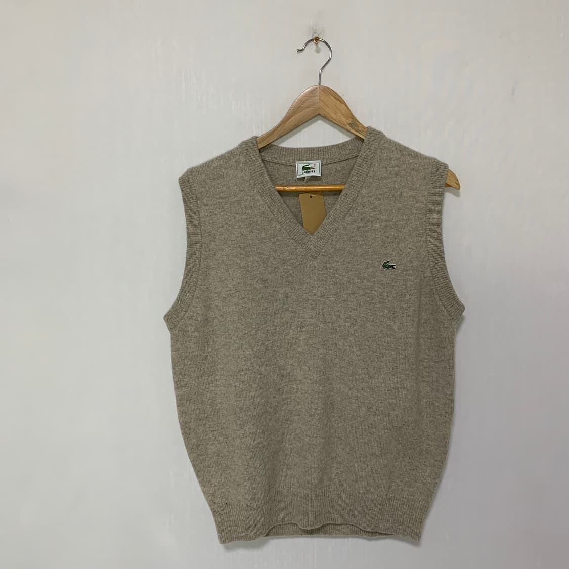 라코스테 빈티지 니트 베스트 조끼 베이지 남녀공용 상품이미지1