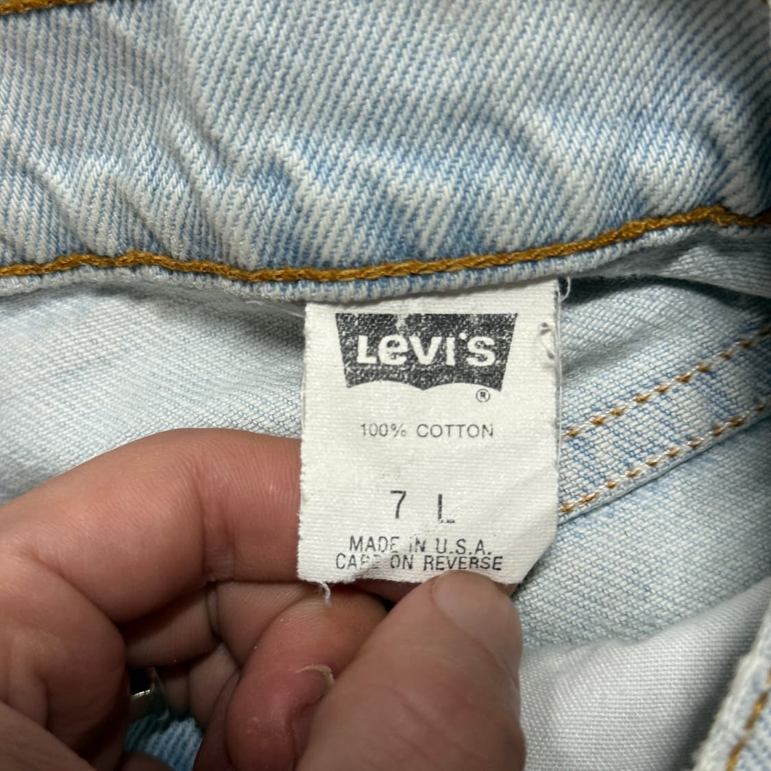 리바이스 90s USA 550 데미지 워싱 데님 반바지 상품이미지6