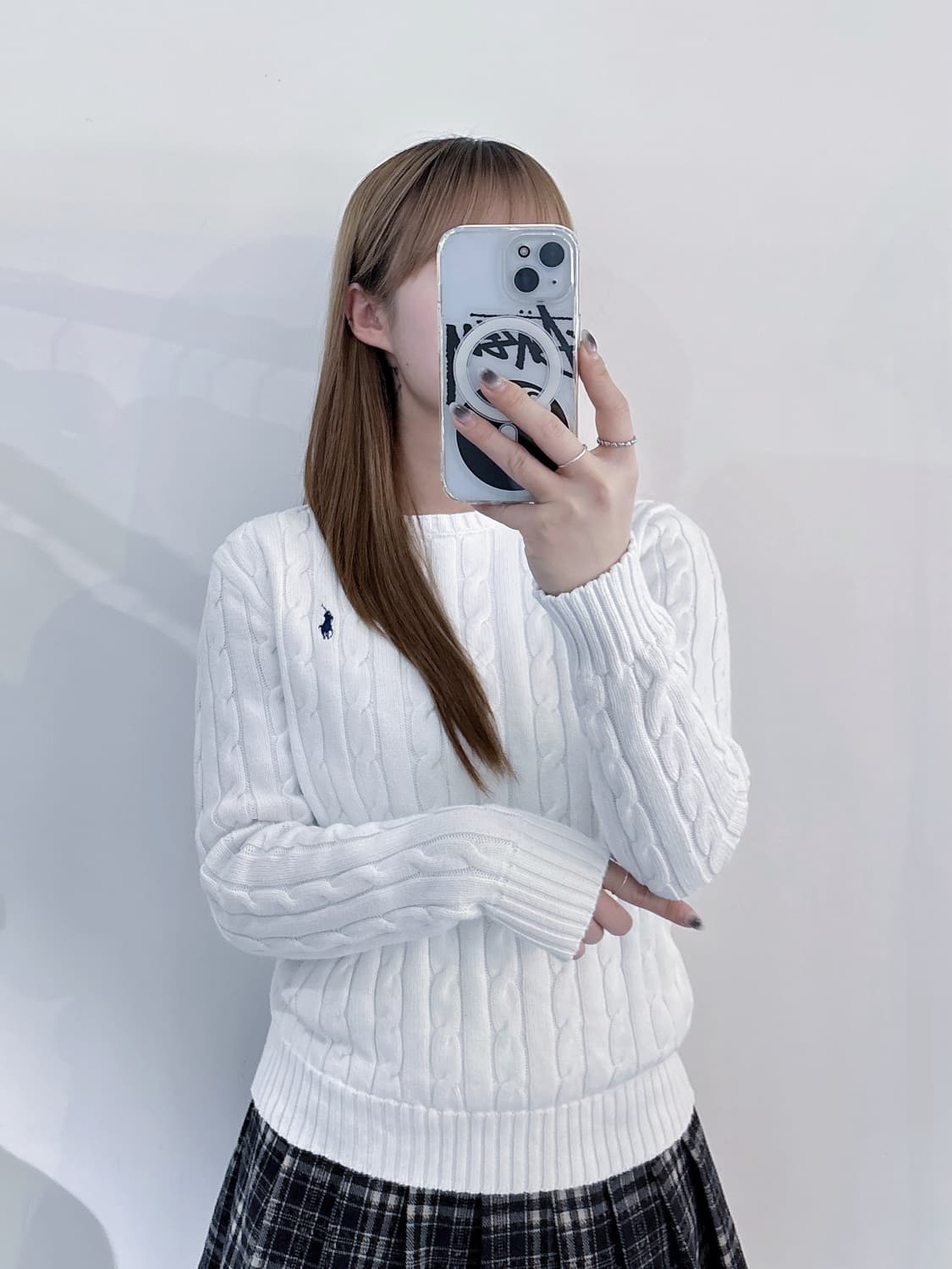 폴로랄프로렌 qr 네이비포니 화이트 케이블 니트 상품이미지2