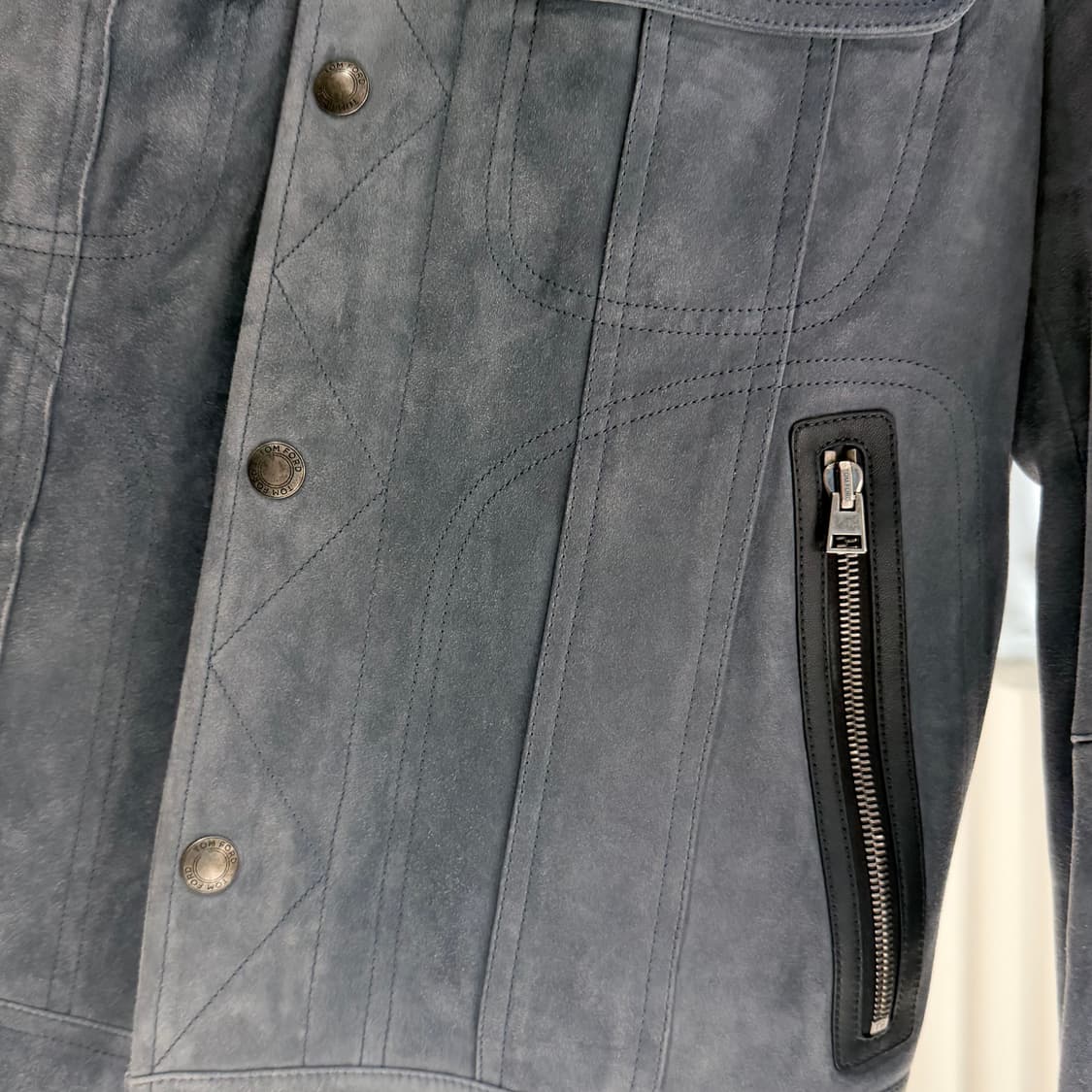 (A+/50) / 톰포드 스웨이드 오션 블루 자켓 블루종 상품이미지3