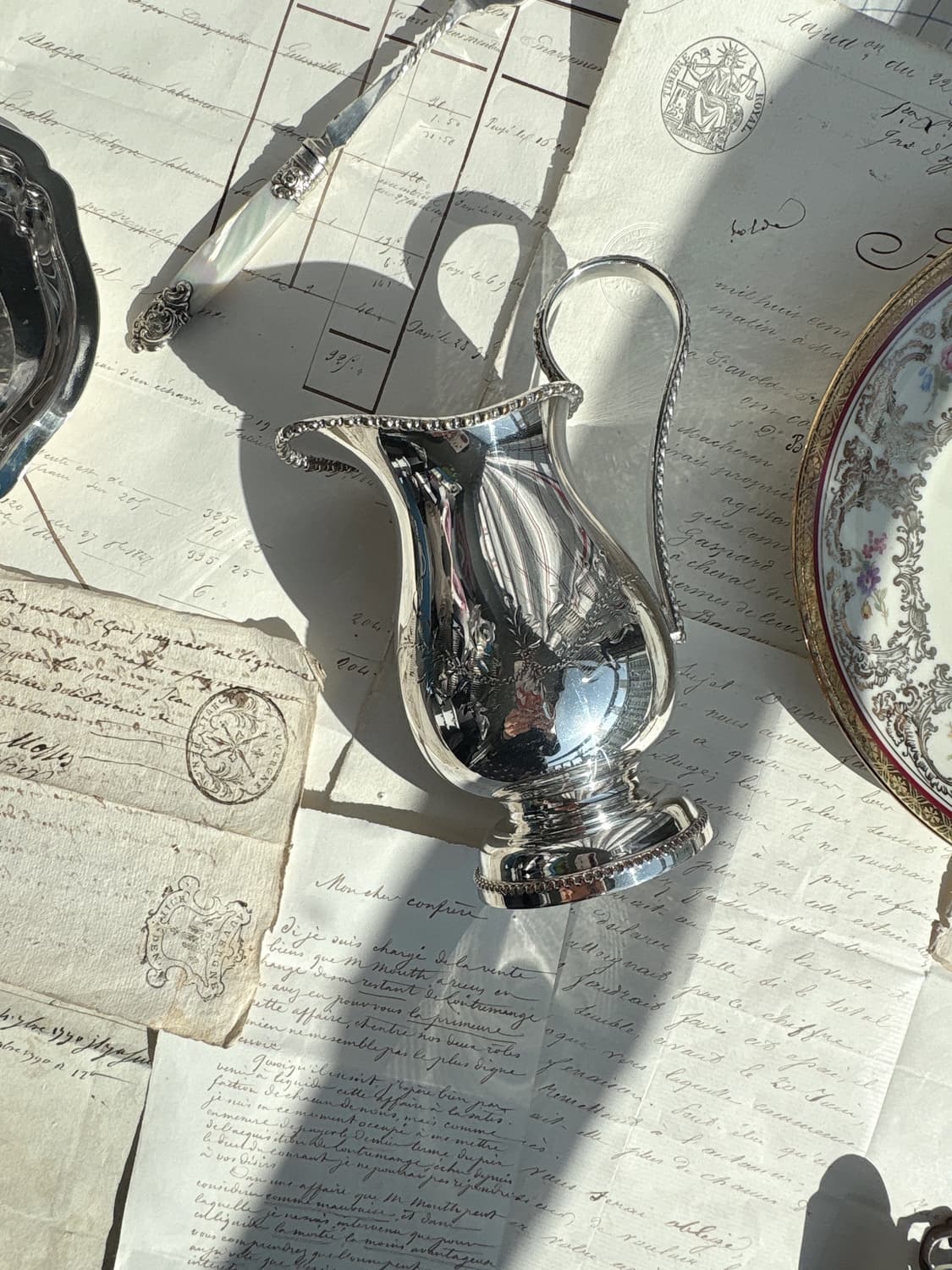 1940s 영국 빈티지 실버플레이트 크리머 저그 상품이미지1