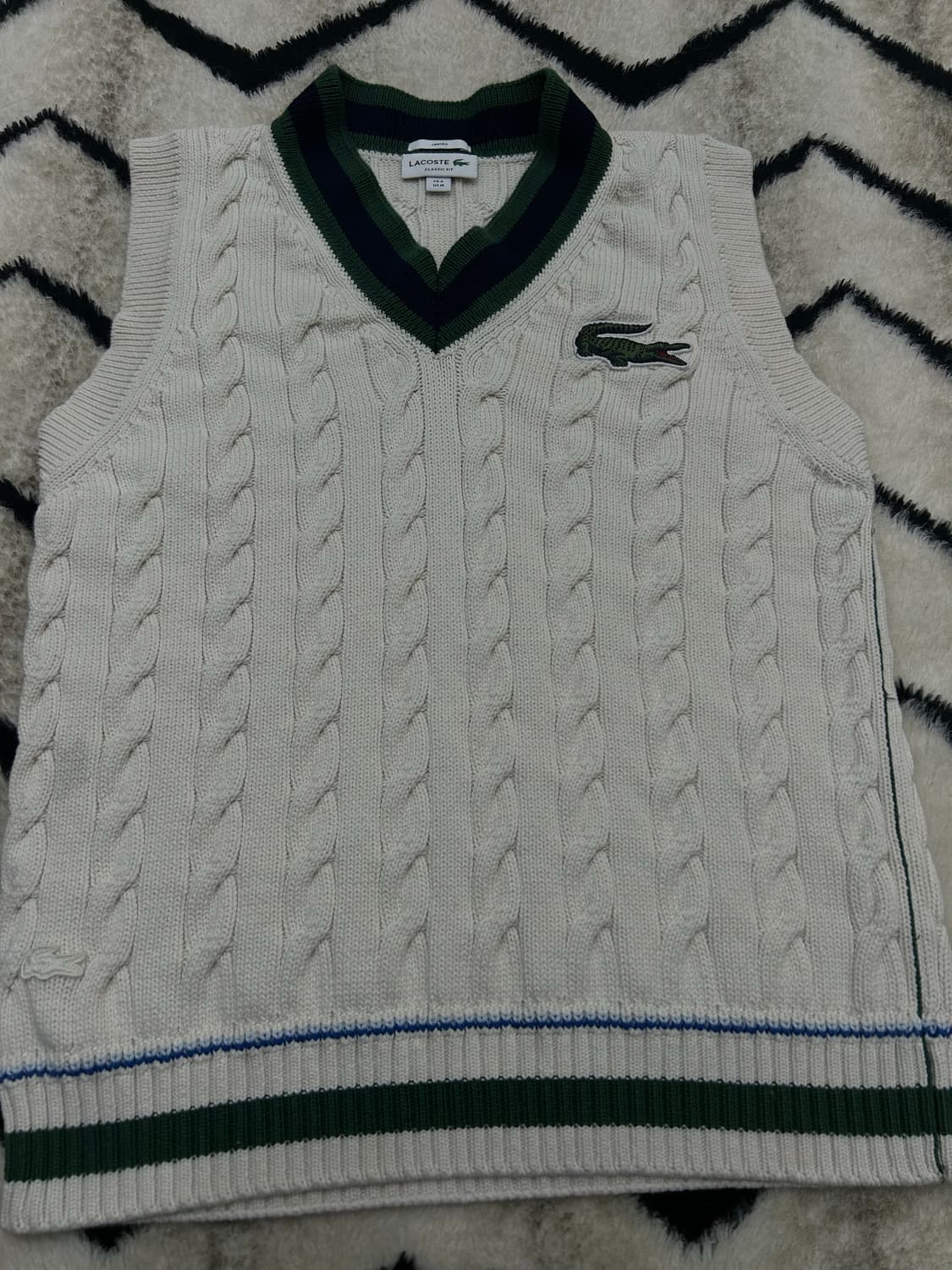 [M]라코스테 케이블 니트 베스트/아이보리 상품이미지3