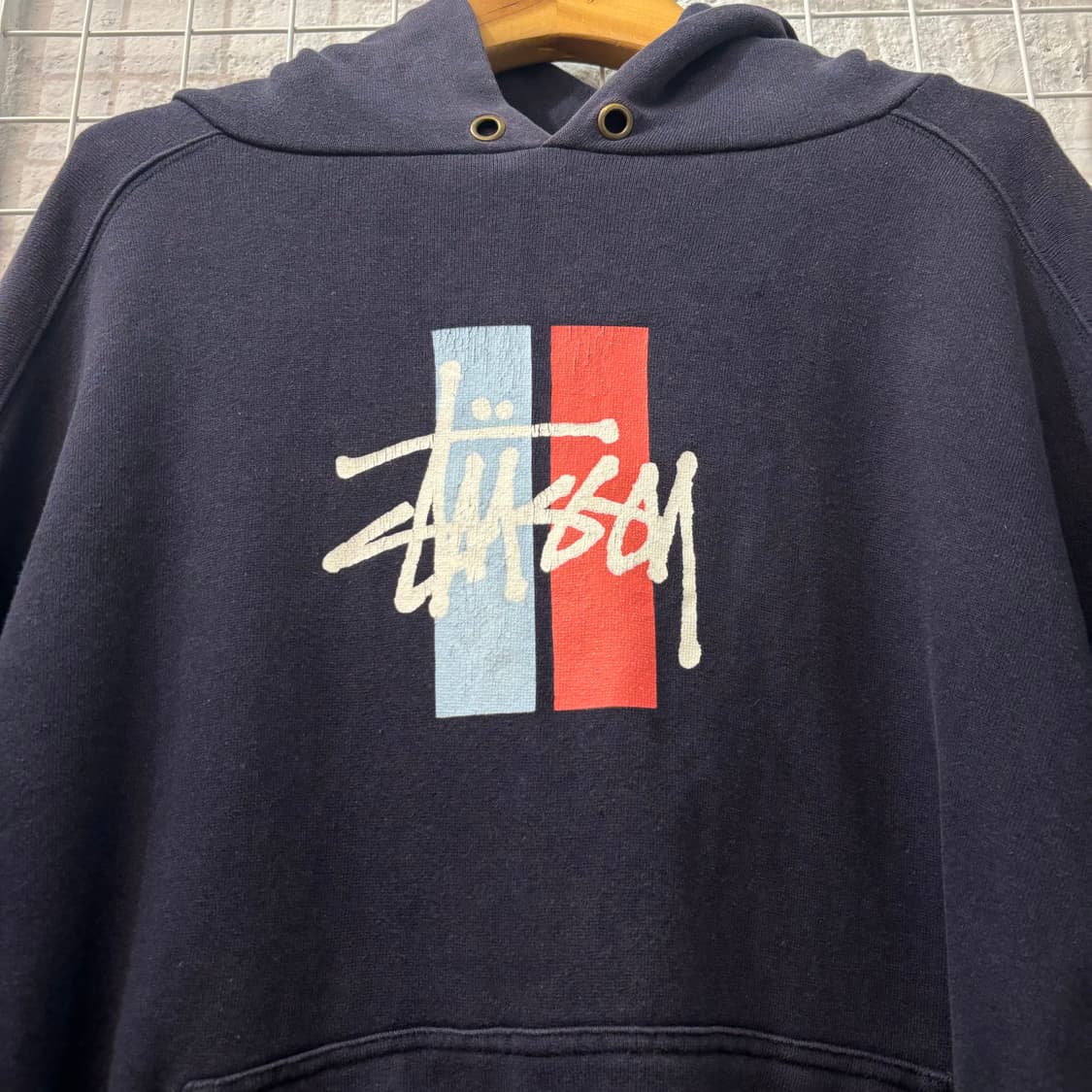 90s 올드 스투시 빈티지 네이비 후드티 M 상품이미지5