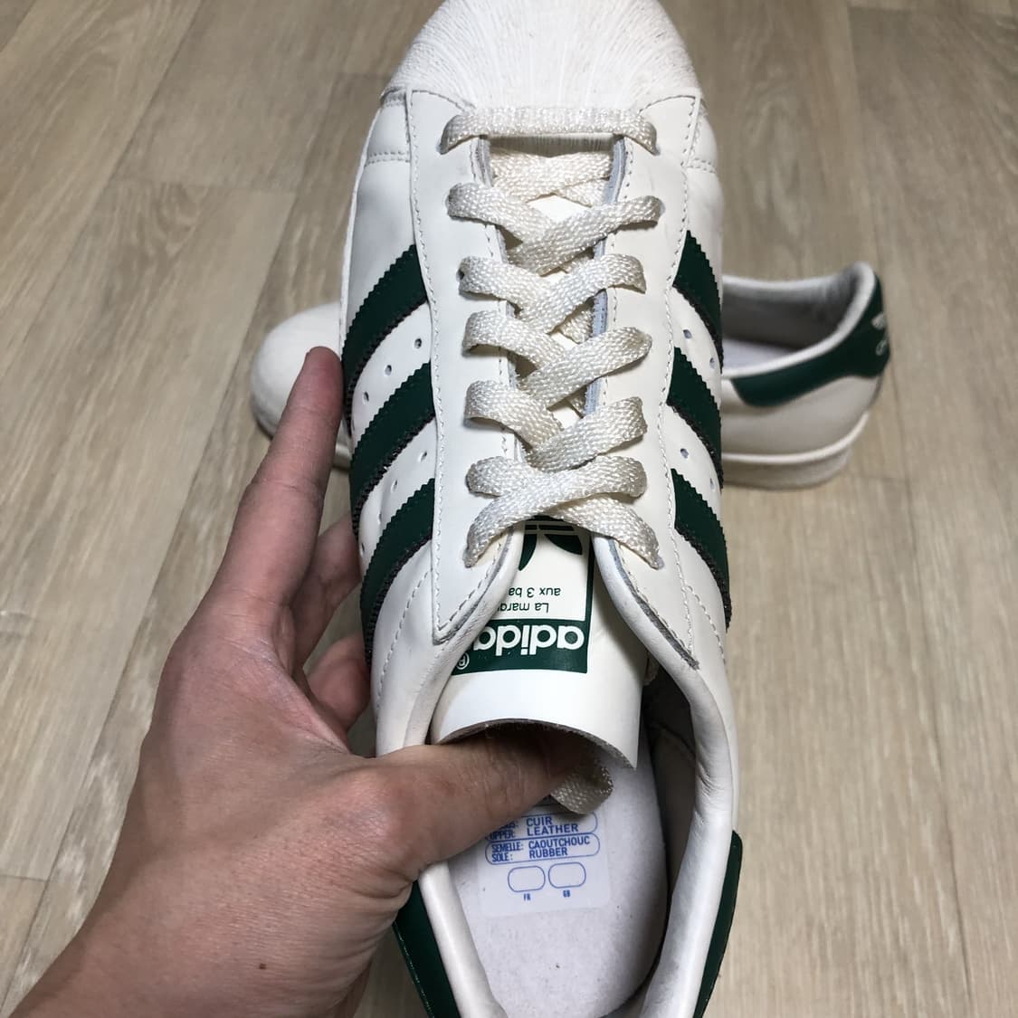(270) 아디다스 adidas 슈퍼스타 82 화이트 그린 상품이미지4