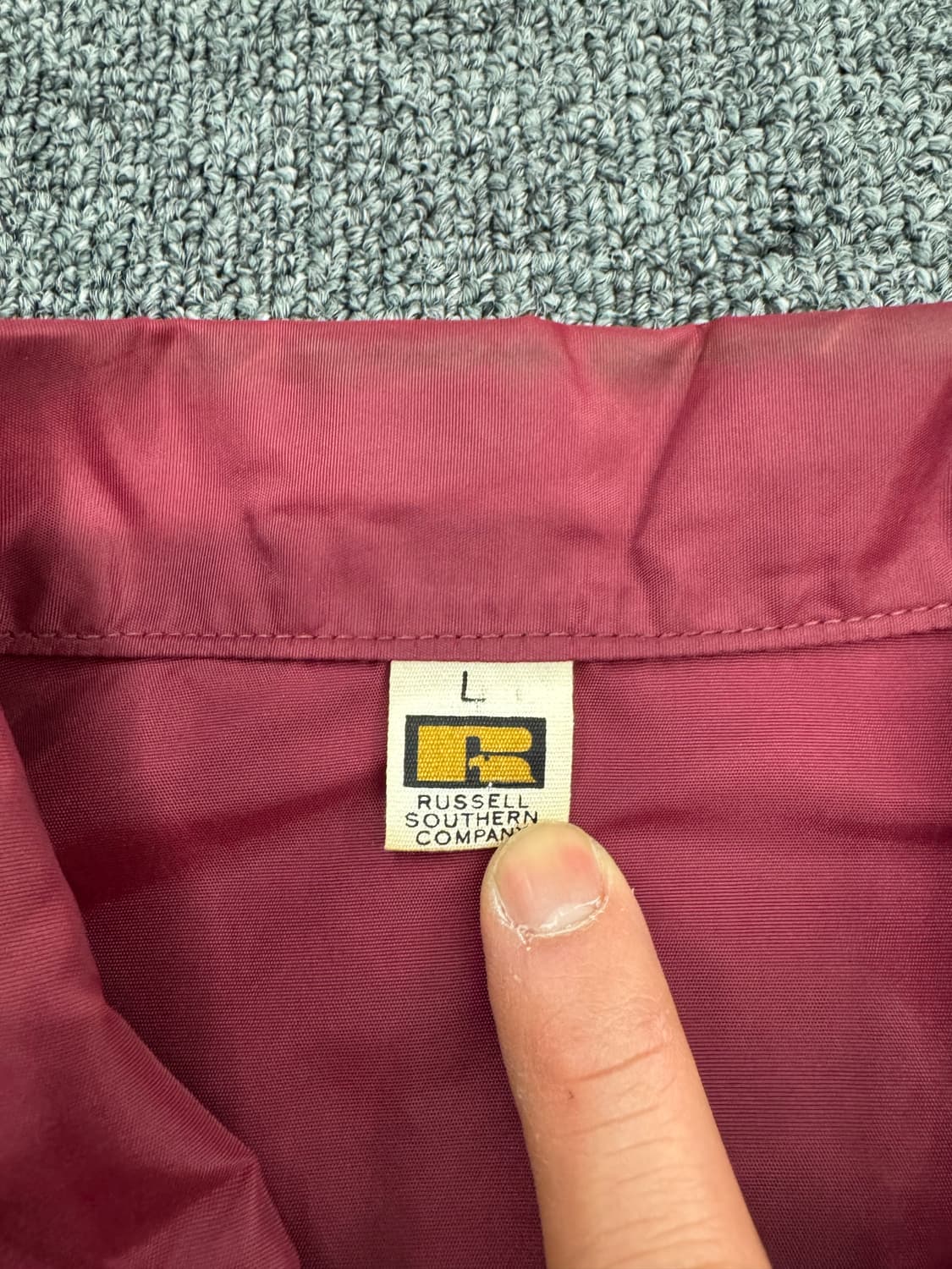 L)러셀 빈티지 베이스볼 패치 버건디 코치자켓 상품이미지4