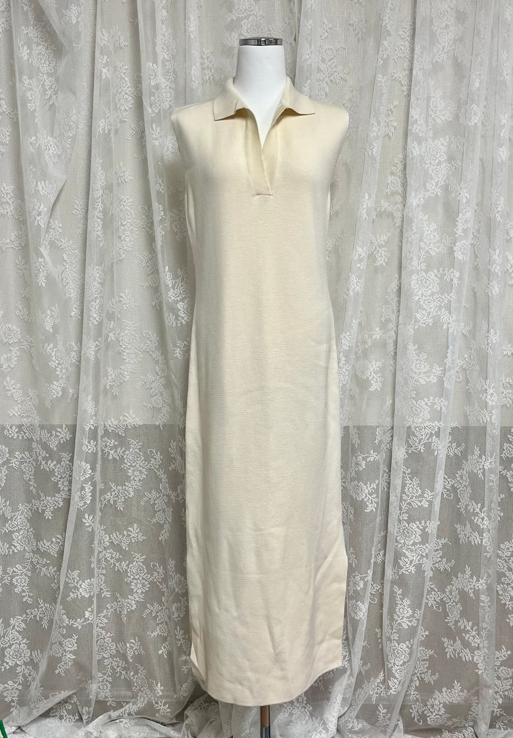 F) 새상품 르네제이 칼라 레이온 원피스 크림 상품이미지2