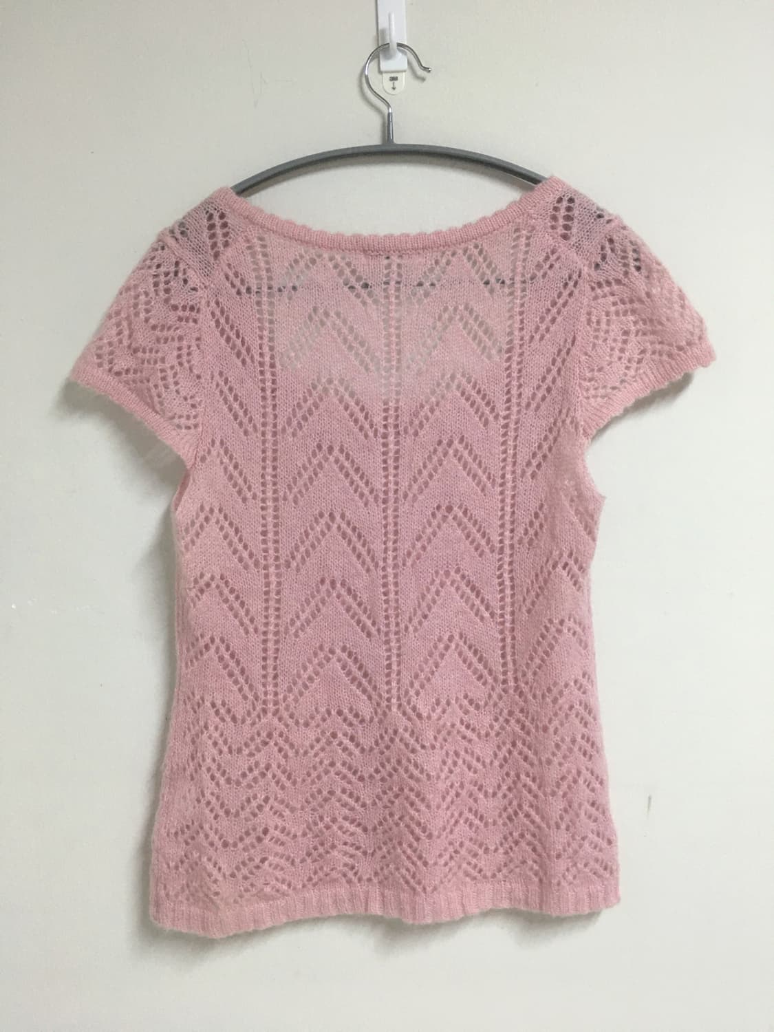 레이스 슬리브티 모헤어 반팔니트 일본빈티지 코디세트 모리코디 상품이미지9