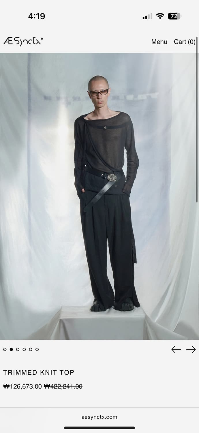 aesynctx TRIMMED KNIT TOP - L 상품이미지1