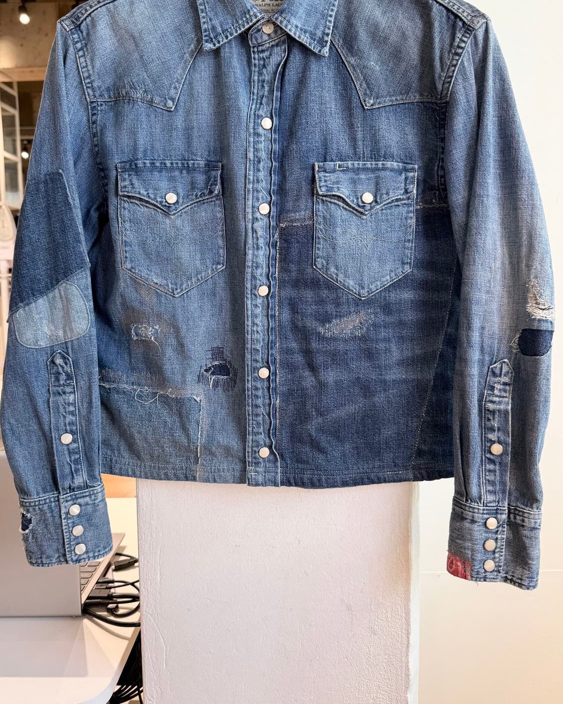 폴로 랄프로렌 데님 패치워크 웨스턴 셔츠  상품이미지5