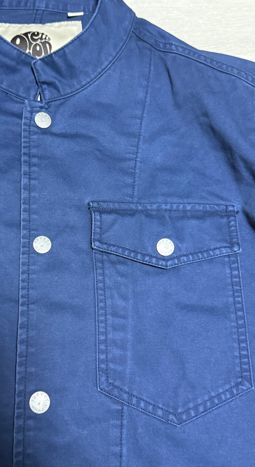Pretty Green 노카라 네이비 오버셔츠 상품이미지4