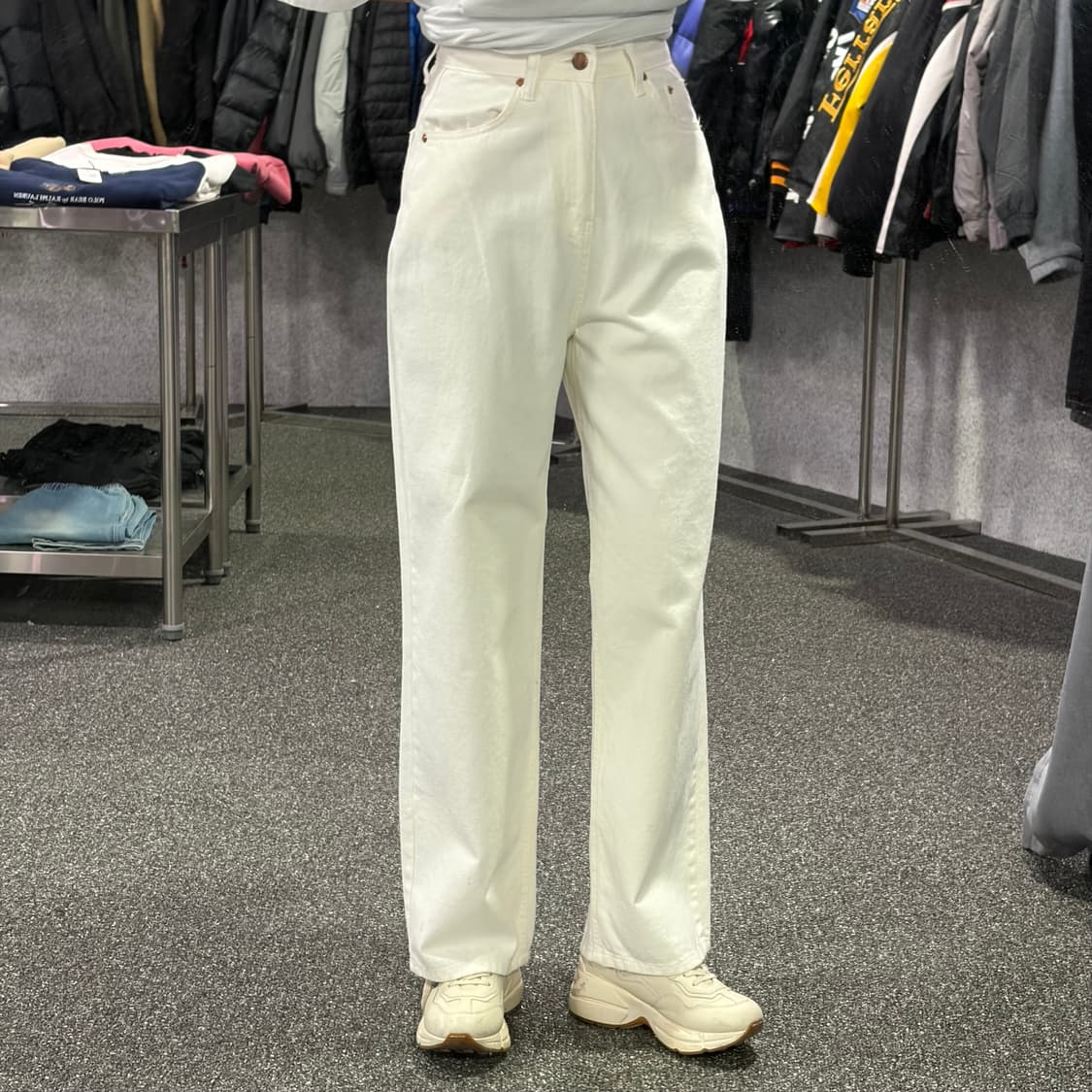 OOTJ 화이트 와이드 데님 팬츠 B4090 상품이미지1