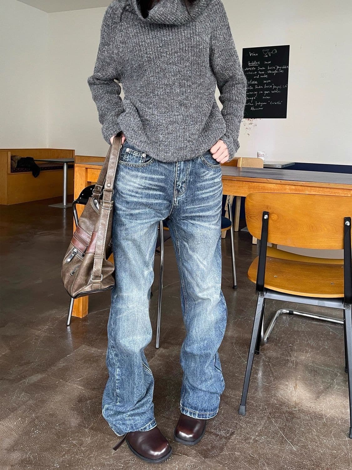 S2p 백포켓 자수 빈티지 워싱 데님  상품이미지2