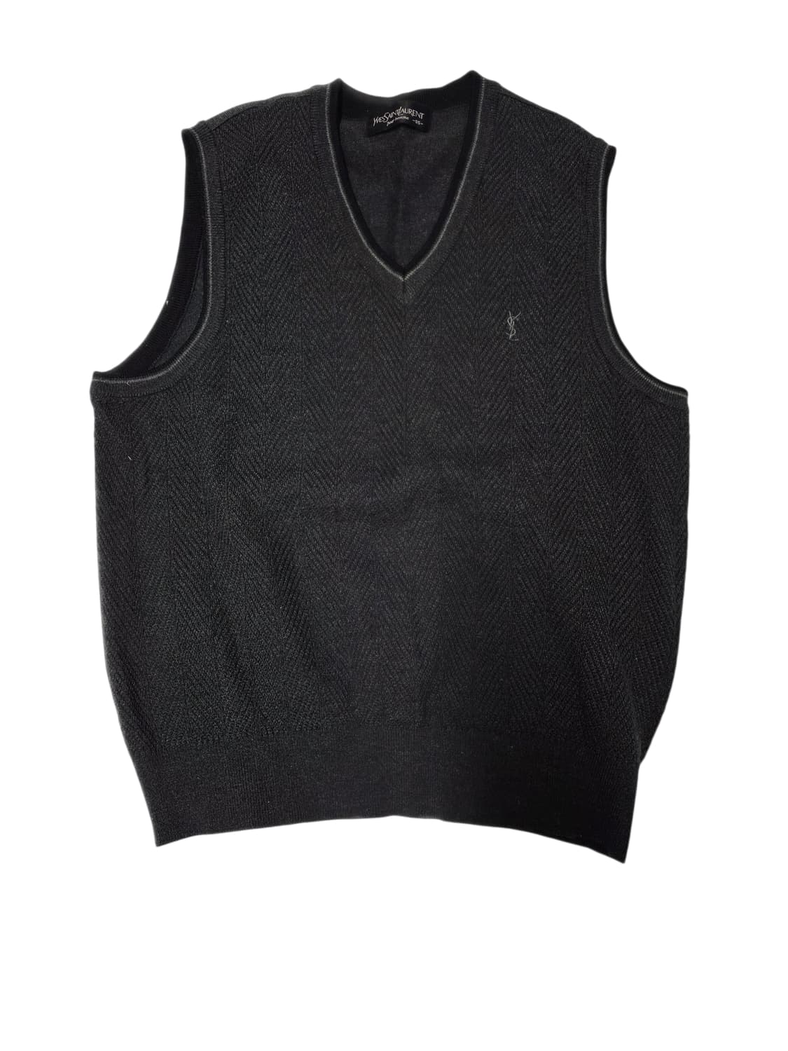 [입생로랑] 올드머니 감성 끝판왕 차콜 헤링본 니트 베스트 95 상품이미지1