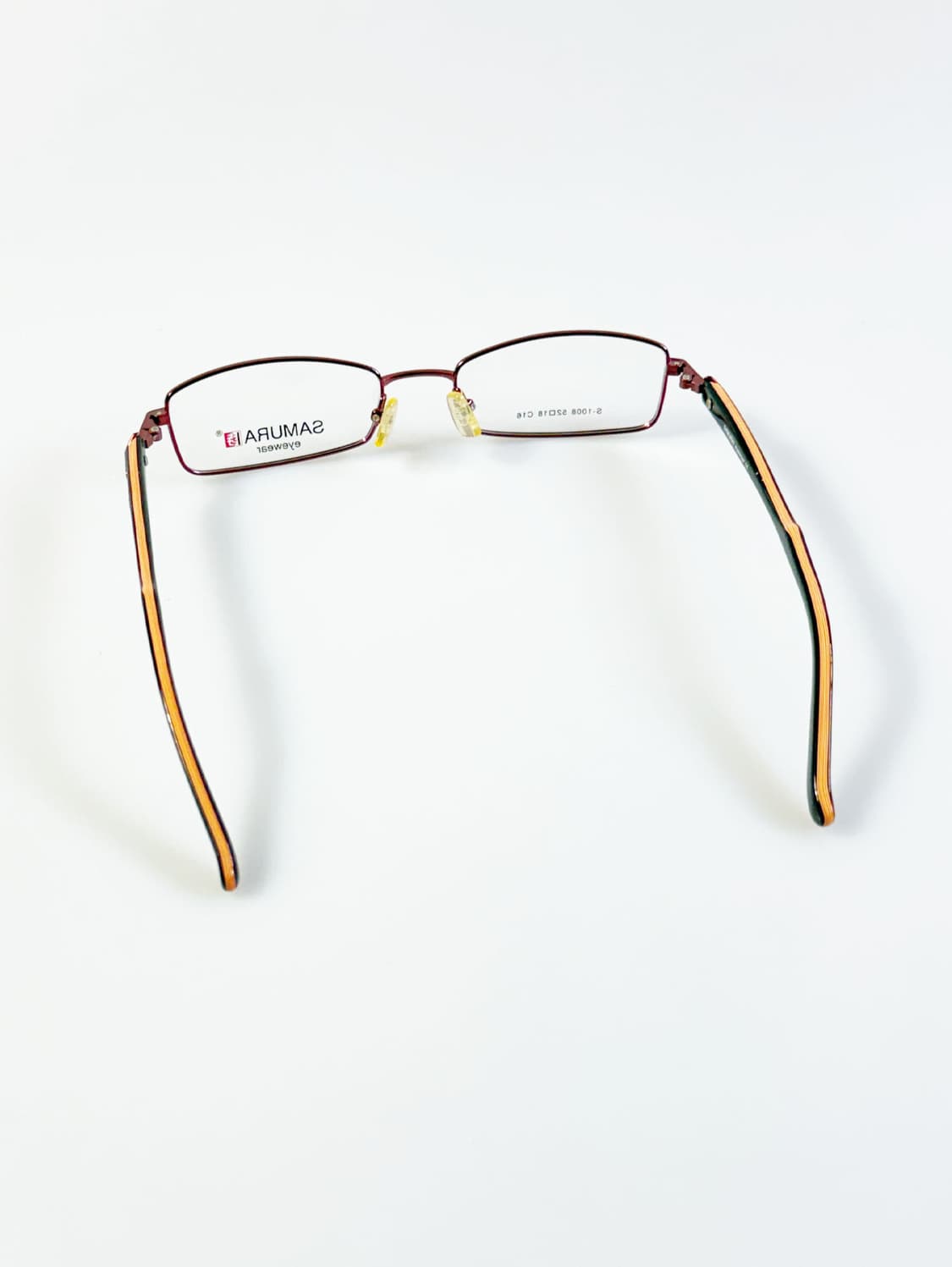 SAMURAI EYEWEAR 버건디 슬림 스퀘어 메탈 빈티지 안경 상품이미지5