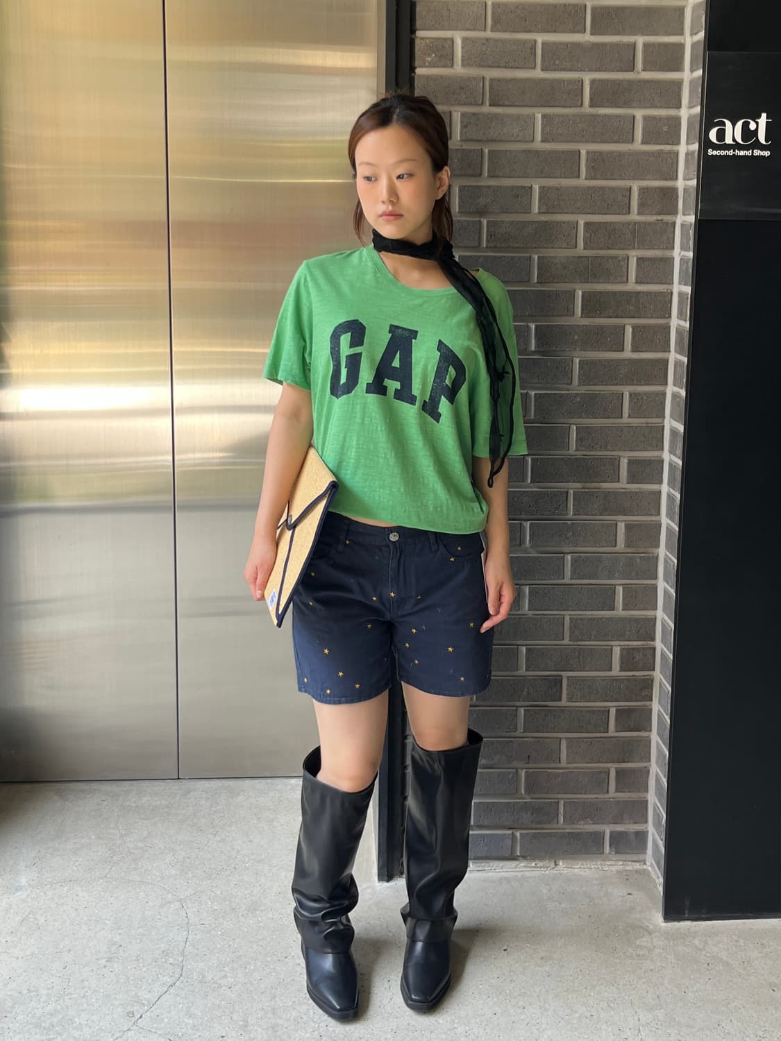 Gap 갭 로고 탑 그린 상품이미지3