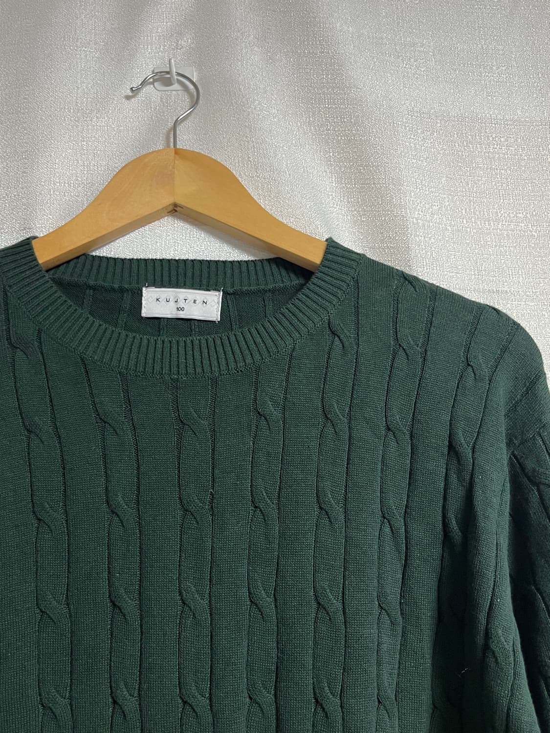 공용 KUJTEN 쿠즈텡 꽈배기 니트 그린 100 상품이미지3