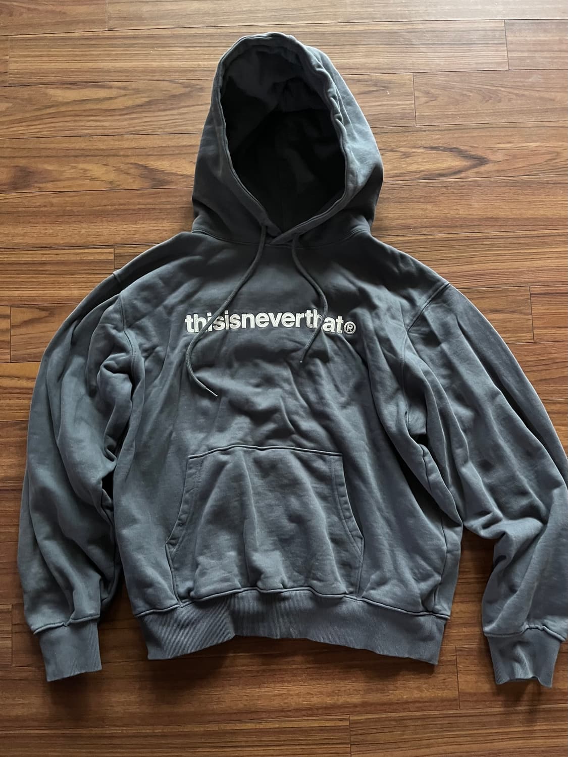 디스이즈네버댓 T-logo 후드티 다크그레이 M 상품이미지3